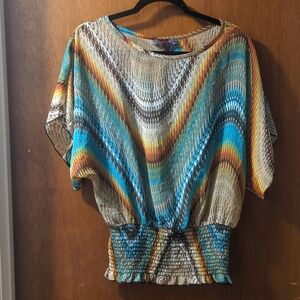 Brown/Teal Top - Size Small